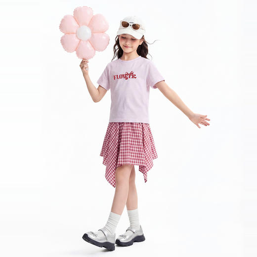 女童圆领短袖针织衫夏季新款安奈儿童装EG621644 商品图5