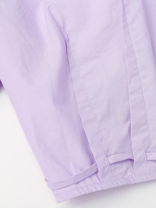 韩系温柔浅紫短款衬衫 抽绳收腰设计感小众 显瘦显高长袖上衣 商品图4