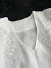 【法式刺绣仿苎麻 V领上衣】重工精致刺绣   V领宽松设计，舒适优雅 。 商品缩略图1