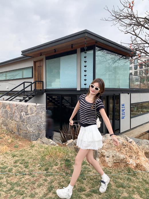 <曾小咸推荐>3.25现货秒杀 ！微信超特价！2色条纹针织衫短袖 日常99.99 立减40 秒杀59.99！！ 商品图12