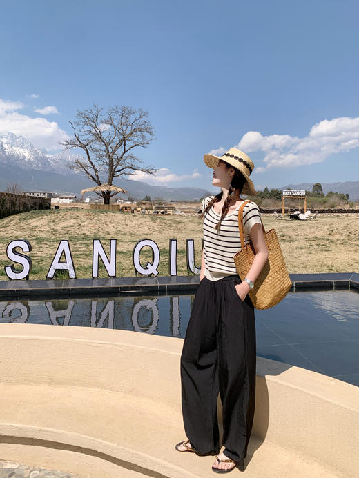 <曾小咸推荐>3.25现货秒杀 ！微信超特价！2色条纹针织衫短袖 日常99.99 立减40 秒杀59.99！！ 商品图8