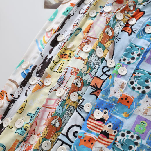 加入购物车，单拍不发！买一送一【喜林贝尔 亲子款莱纱绸-涂鸦家居服】遛弯套装 莱赛尔+棉绸 母婴A类面料 7色花色 短袖+裤子 商品图9