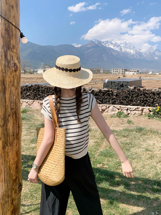 <曾小咸推荐>3.25现货秒杀 ！微信超特价！2色条纹针织衫短袖 日常99.99 立减40 秒杀59.99！！ 商品图9