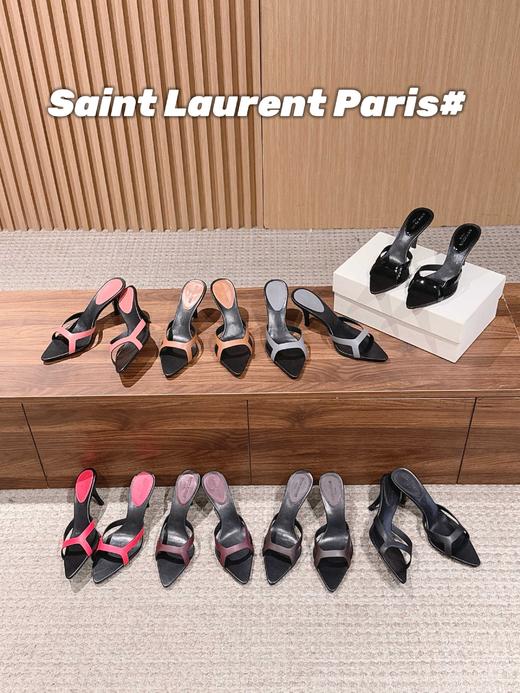 Saint Laurent 26SS早春新款圣罗兰尖头细带穆勒鞋（DBG） 商品图0