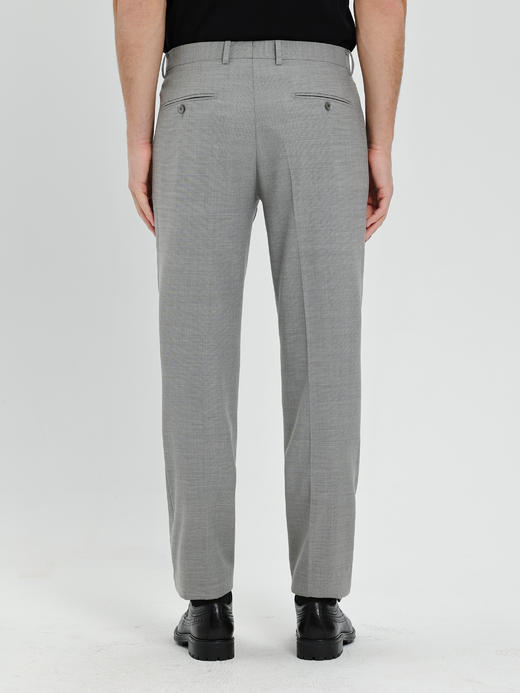 callisto清爽灰色丝毛混纺十字编织西裤 商品图4