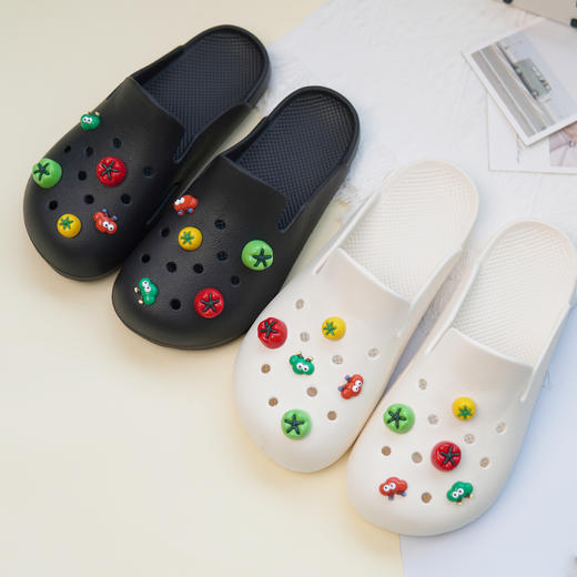 【洞洞鞋】女士新款半包花园鞋DIY创意花园鞋夏季沙滩鞋【WG26230】 商品图0