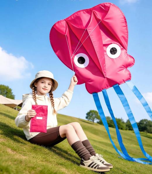 高品质风筝🪁【小章鱼无骨口袋风筝】🌈👑👍 无需安装，开袋即飞，立体无骨，微风就能飞起来👍 这么好的周末一起去放风筝吧‼️ 商品图3