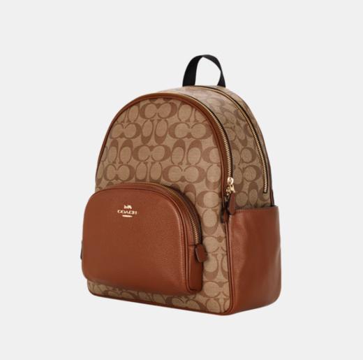 【经典双肩】COACH/蔻驰 新款花双肩包Court系列奥莱款中号PVC配皮双肩背包（尺寸约长27*宽13*高36cm）香港直邮 清关约7个工作日-w 商品图4