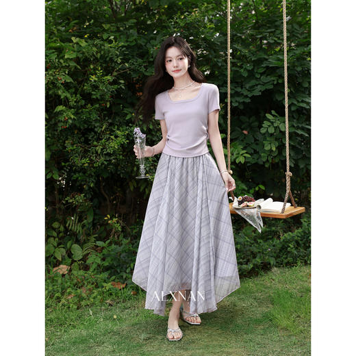 鹿向南【0328/20:00新品前一小时5折】格子半身裙 商品图2