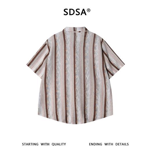 SDSA男装2026新款高贵轻奢韩系简约撞色竖纹短袖衬衫百搭舒适上衣 商品图4