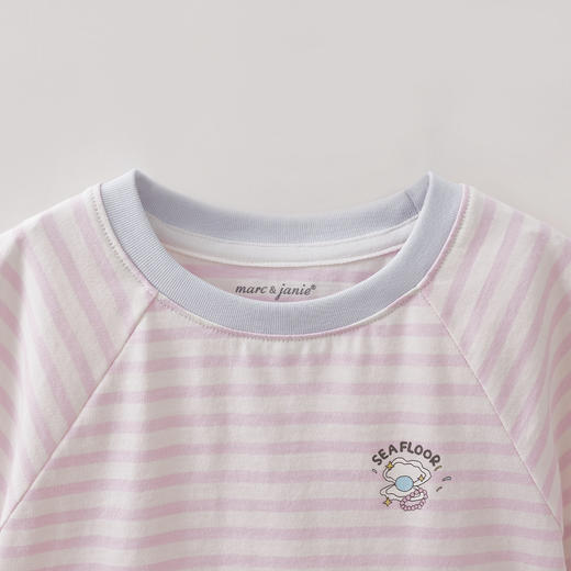 马克珍妮缤纷条纹女童纯棉卡通T2026年夏装新款560702 商品图4