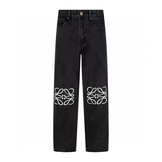 F032503刺绣logo情侣中筒中腰直筒九分设计中腰牛仔裤 商品图5