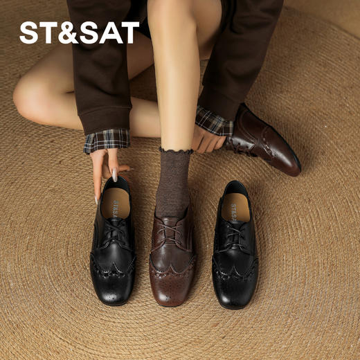 星期六26春新款轻盈绑带百搭英伦乐福SSE1112C3J 商品图12