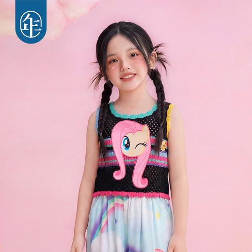 小马宝莉联名年衣童装背心2026年夏季新款女童卡通风针织吊带上衣 商品图1
