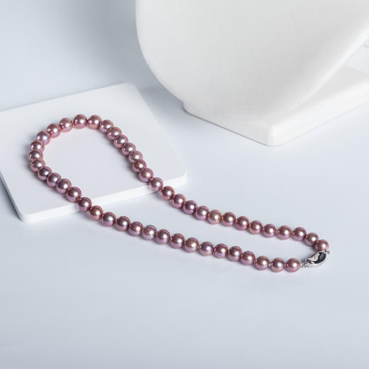 紫色淡水珍珠项链XL562 商品图0