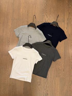 F032576夏季新款正肩圆领设计透气舒适女士修身短袖T恤