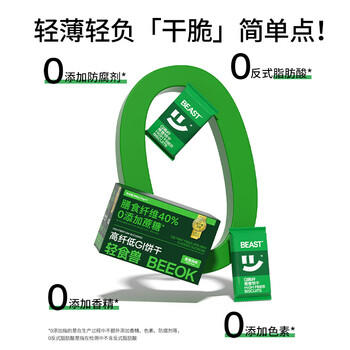 轻食兽葱香低GI高纤粗粮全麦饼干168g 早代餐休闲零食控糖营养饱腹健康 商品图2