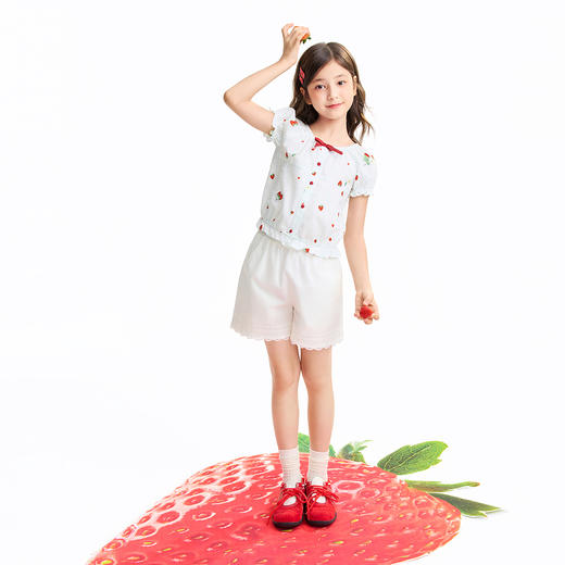 女童全腰梭织短裤夏季新款安奈儿童装EG626591 商品图6