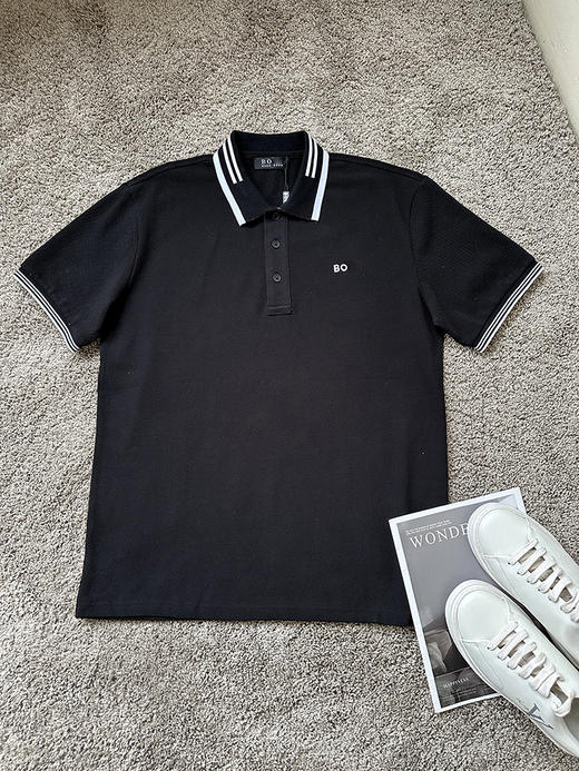 THS-限时 bos家 男士珠地网眼舒适透气翻领polo 4色 AH2515 商品图7