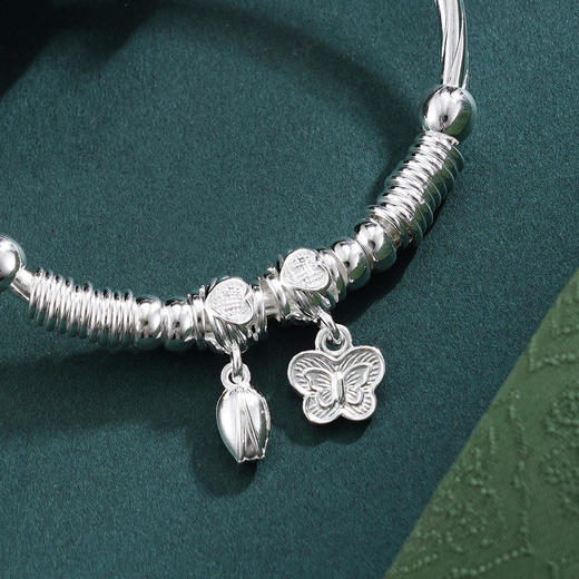 子佩集【福蝶聚财】银S999手镯【SZ009269】蝴蝶爱心花苞腰缠万贯2602 商品图1