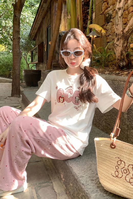 <曾小咸推荐>印花短袖t恤女休闲裤套装夏 商品图5