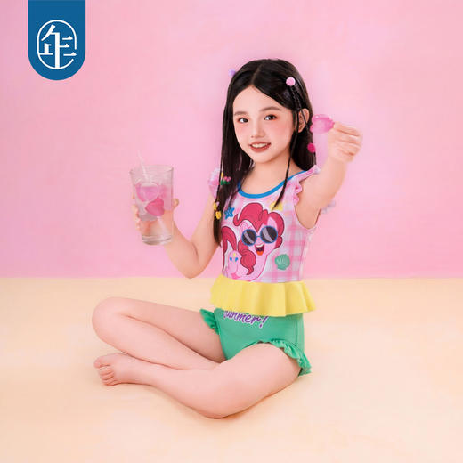 小马宝莉联名年衣童装分体泳衣夏季新款女童可爱卡通吊带泳装泳裤 商品图3
