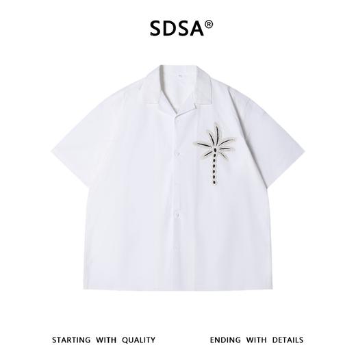 46736SDSA男装2026新款高贵轻奢夏日度假风椰树设计短袖衬衫百搭上衣 商品图1