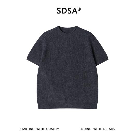 2623SDSA男装2026新款高贵轻奢韩系简约纯色针织圆领短袖T恤休闲百搭 商品图1