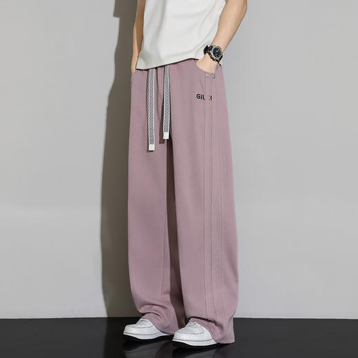 【DYF】【纯棉】大依优型大码男装春季阔腿长裤潮流休闲百搭松紧腰长裤 商品图1