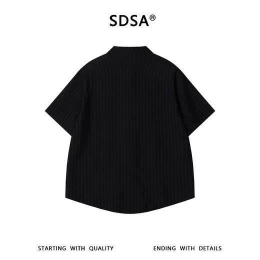 SDSA男装2026新款高贵轻奢老钱风纯色竖纹短袖衬衫百搭简约上衣 商品图4