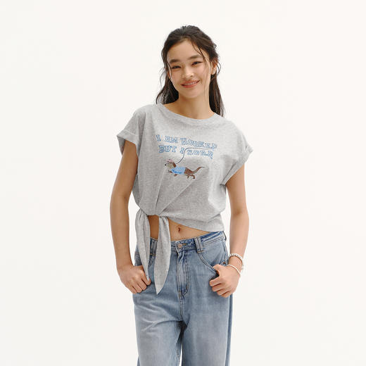 商场同款|森马插画师联名T恤女夏季短款宽松图案2026新款趣味上衣 商品图2