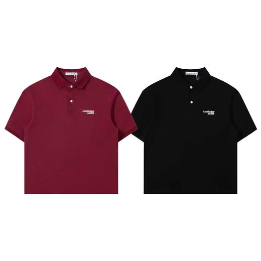 F032529复古简约休闲宽松刺绣字母情侣翻领polo衫短袖T恤 商品图0