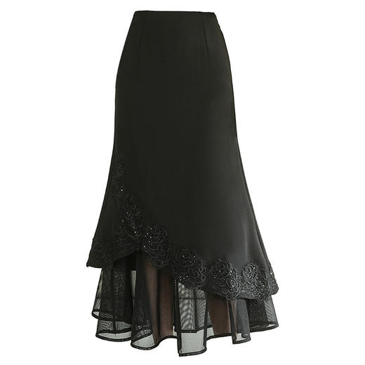 「自」全新升级【铂金会员128/天猫169/差价41】(12809)洛诗琳设计感拼接半身裙2026夏季新款不规则高腰显瘦中长裙 商品图4