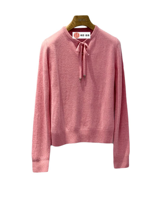 女款羊绒蝴蝶结V领针织衫毛衣fe010 商品图0