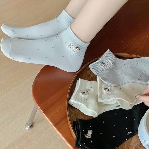 基础波点刺绣腊肠狗女袜-纪念日百货门店同款170794237 商品图4