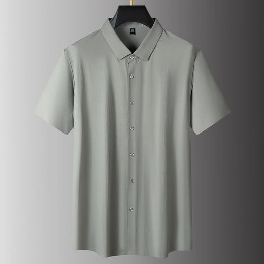 【DPS】大依优型大码男装夏季冰丝短袖衬衫商务休闲百搭上衣衬衣翻领 商品图1