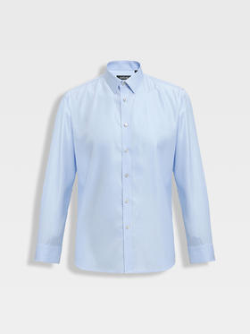 callisto蓝色丝棉小干鸟格长袖衬衫