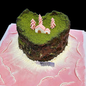 爱心岛（翻糖提前2天预定）约7英寸一层水果夹心