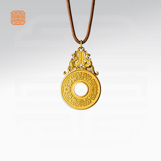 玺匠金铺《聚福双龙佩》足金9999黄金龙头纹项链挂坠送礼物送女友 商品图1