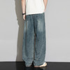 【DYF】大依优型大码男装春季阔腿牛仔长裤潮流显瘦直筒棉质长裤 商品缩略图4