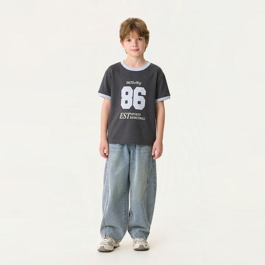 马克珍妮美式运动风男童凉感撞色T2026年夏装新款560397 商品图3