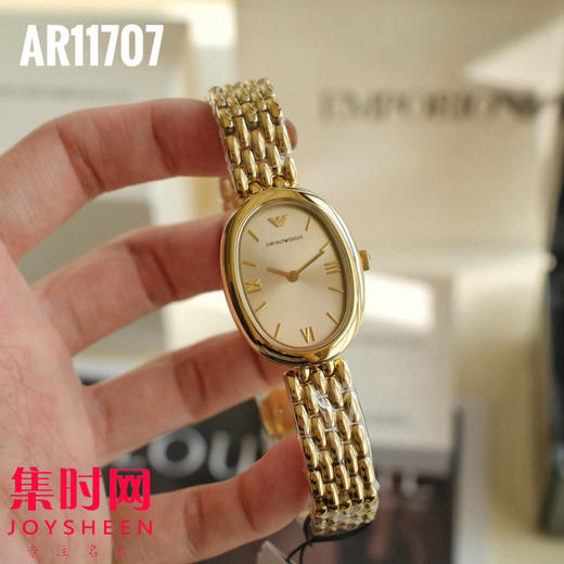 原单阿玛尼AR11707 女士腕表｜复古金表界的“颜值天花板” 白鹿同款 椭圆香槟盘+钢带 商品图0