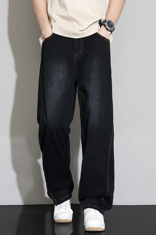 【DYF】【莱赛尔】大依优型大码男装夏季弹力牛仔裤运动休闲百搭阔腿裤 商品图5