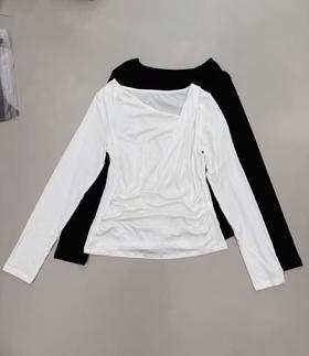 【门店同款】ENJOY秋季纯欲不规则领长袖T 165894591