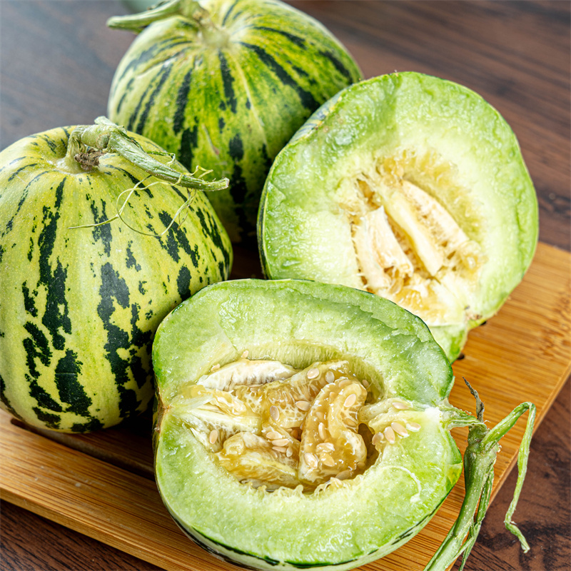 【花美人蜜瓜甜瓜】肉厚细腻，脆甜多汁，