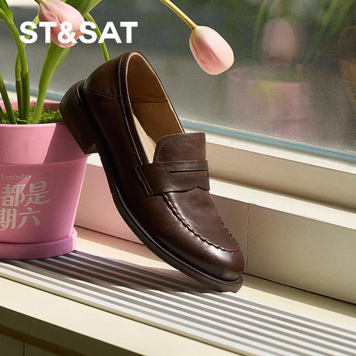 星期六26春新款学院风百搭一脚蹬乐福SSE1111191 商品图1