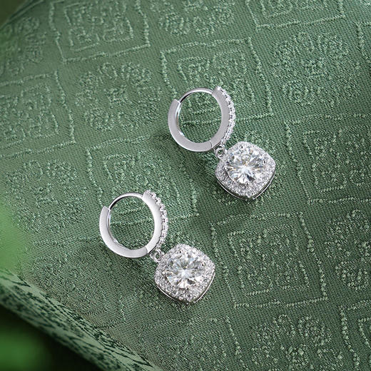 子佩集【清霜缱绻】银S925耳环【EL070646】时尚圆圈扣环方块2602 商品图0