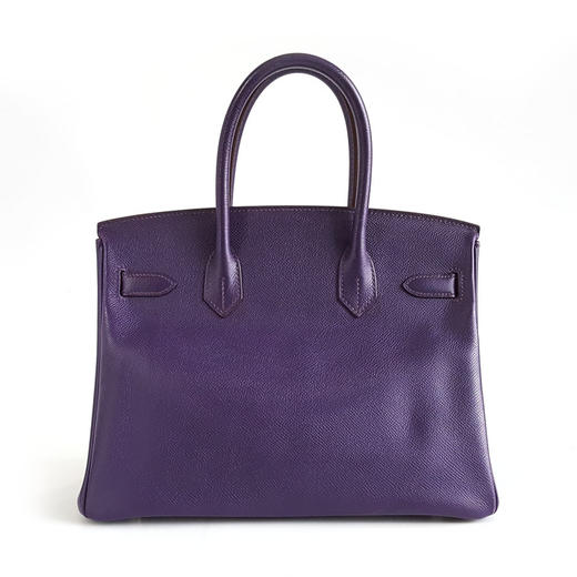 【95新】HERMES爱马仕BIRKIN紫色银扣Epsom皮Birkin 30铂金包手提包女士200326TJ06 商品图3