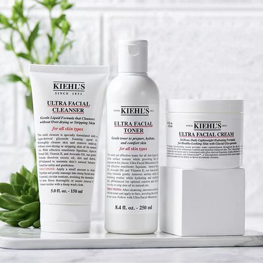 【好价！舒缓补水 拯救沙漠干皮】Kiehls科颜氏高保湿三件套 白盒（洁面啫喱150ml+高保湿水250ml+高保湿面霜125ml）新期效 商品图4