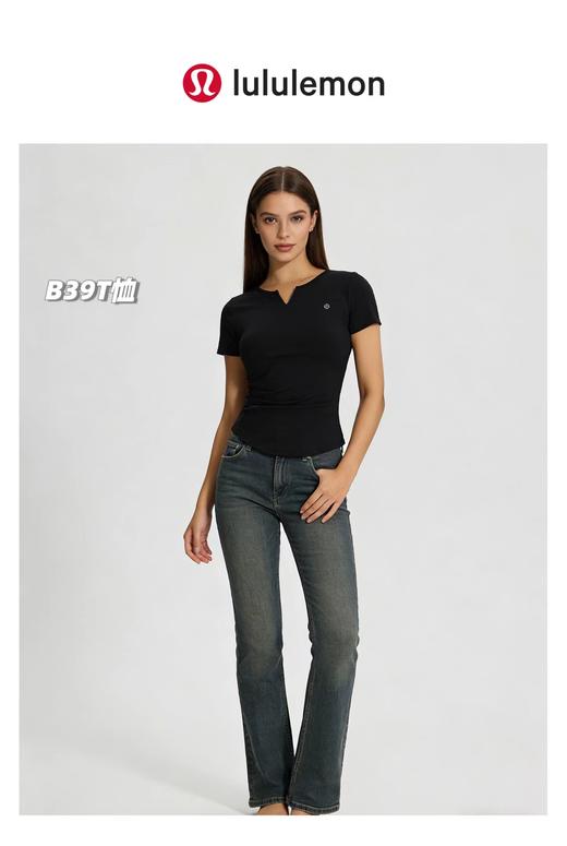 F032551一包两件装新款女士双面云感瑜伽式休闲通勤短袖T恤 商品图12